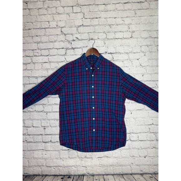 J. Crew Other - J Crew Slim Fit Plaid Button Down Shirt Men's Size L Blue Purple